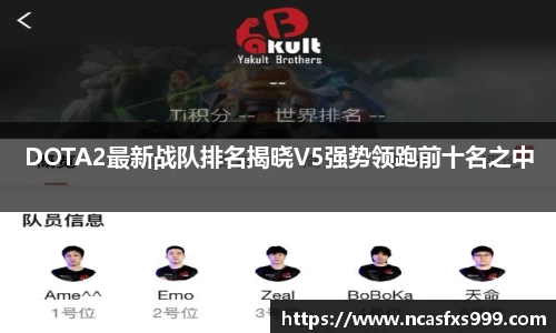 DOTA2最新战队排名揭晓V5强势领跑前十名之中